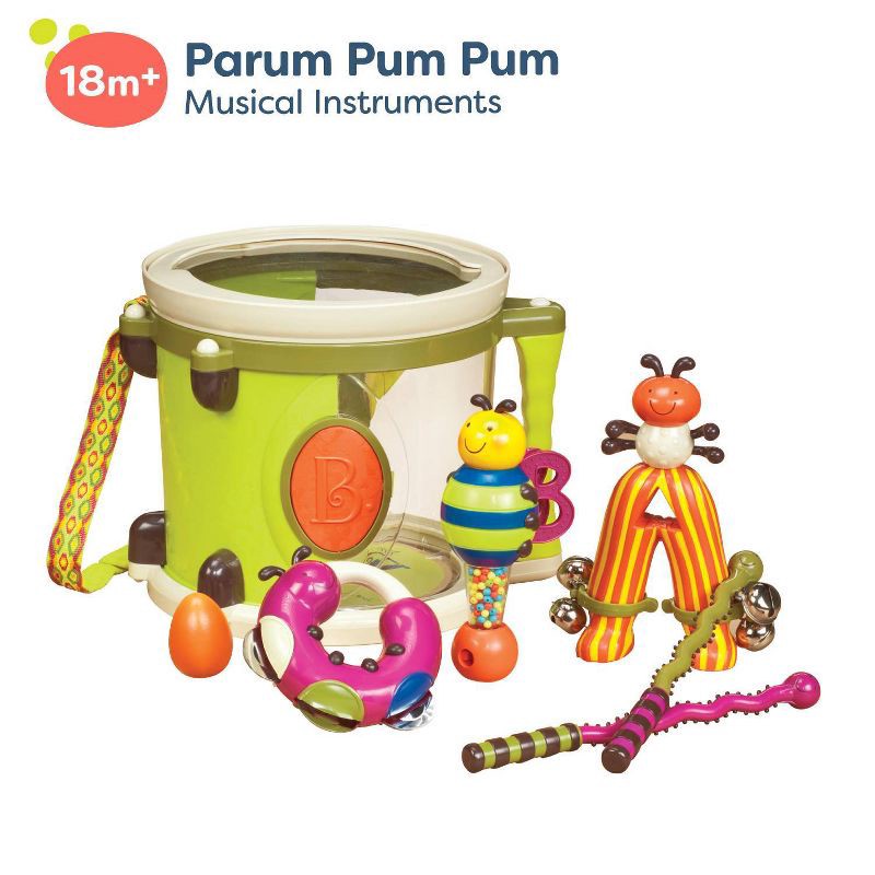 slide 3 of 10, B. toys Toy Drum Set 7 Instruments - Parum Pum Pum, 1 ct