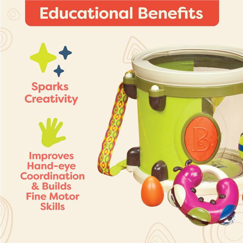 slide 7 of 10, B. toys Toy Drum Set 7 Instruments - Parum Pum Pum, 1 ct
