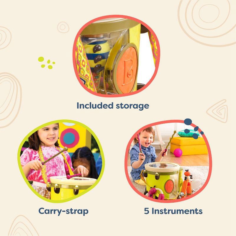 slide 5 of 10, B. toys Toy Drum Set 7 Instruments - Parum Pum Pum, 1 ct