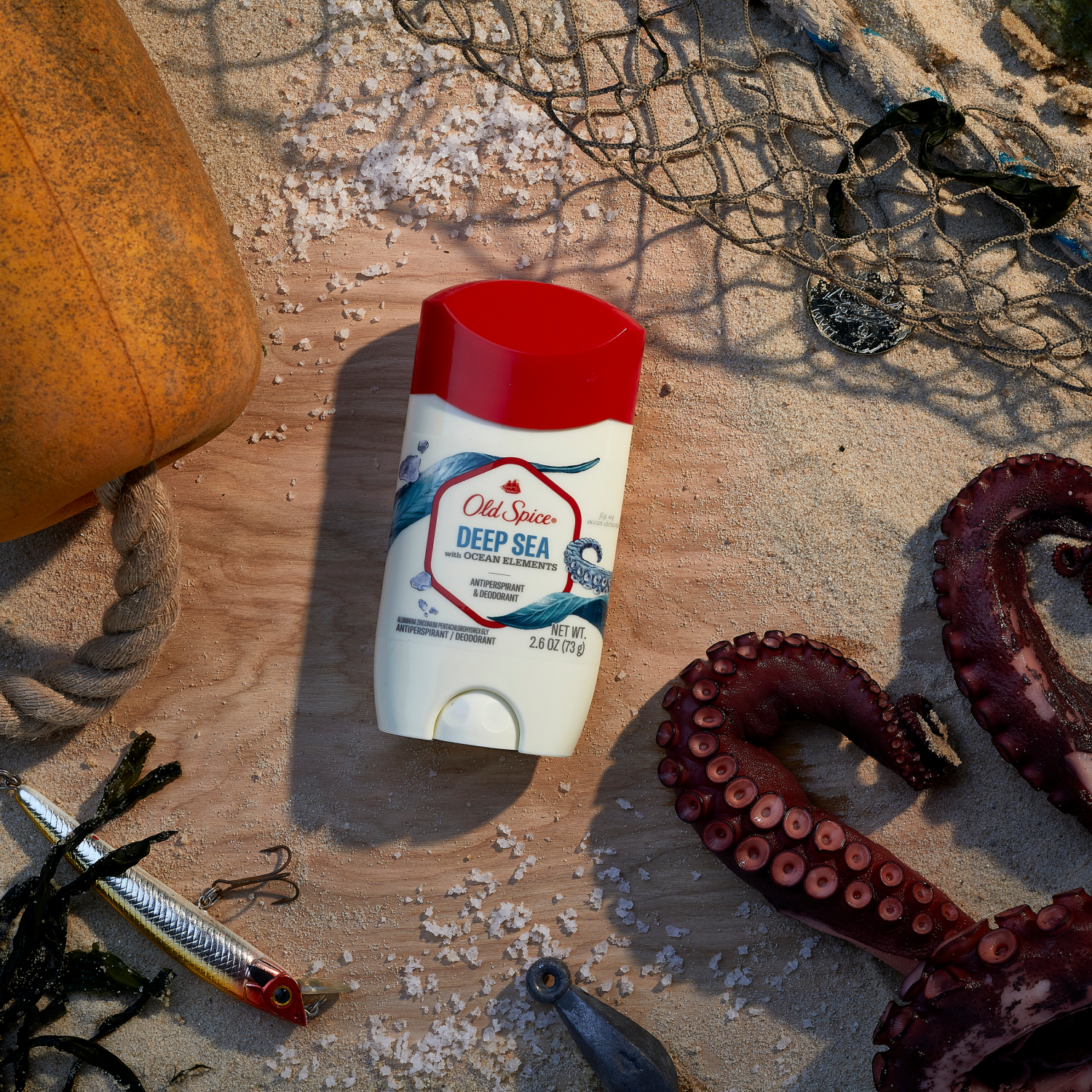 slide 2 of 5, Old Spice Men's Antiperspirant & Deodorant Deep Sea with Ocean Elements, 24/7 Sweat and Odor Protection, 2.6 oz, 2.6 oz