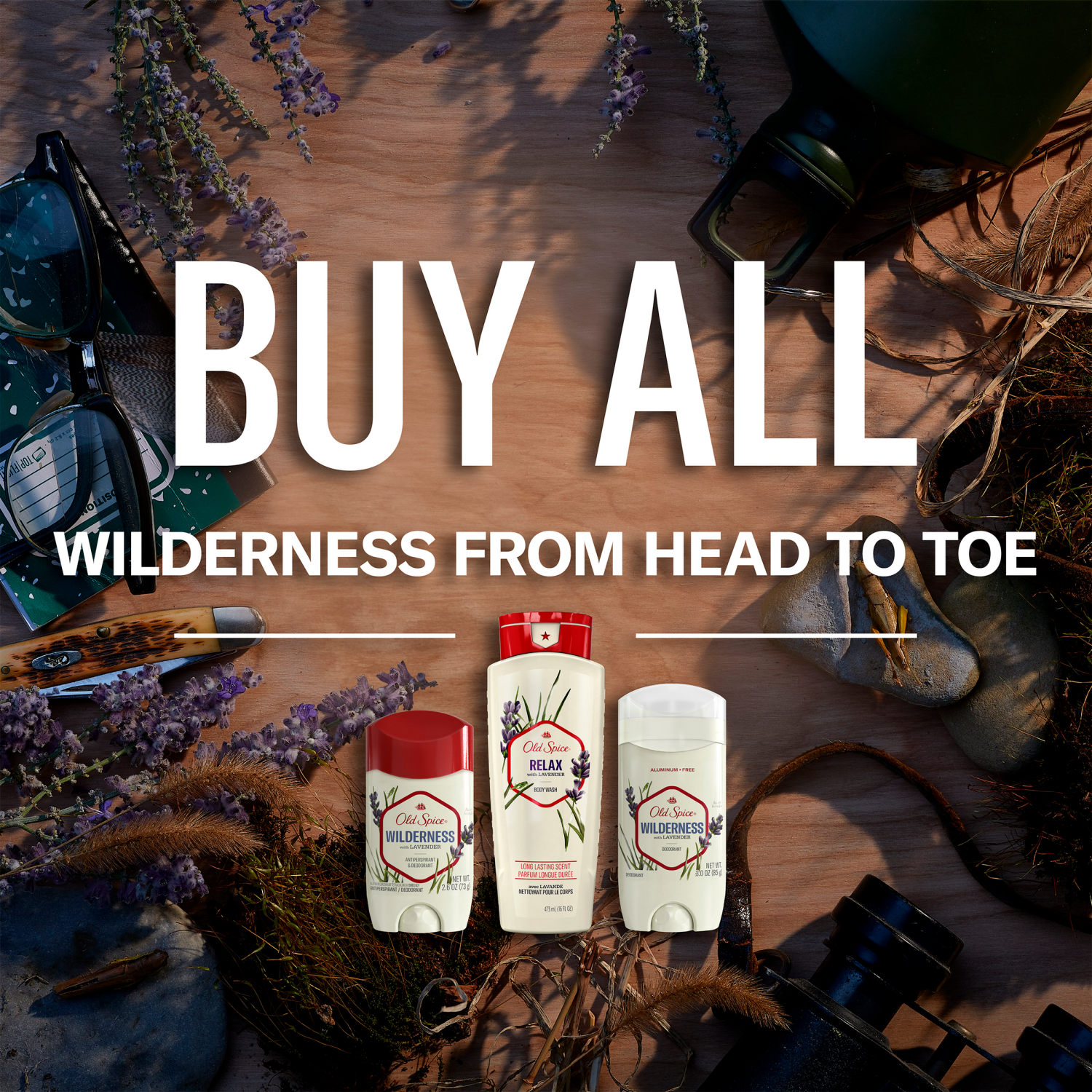 slide 8 of 8, Old Spice Men's Antiperspirant & Deodorant Wilderness with Lavender, 24/7 Sweat Protection, 2.6oz, 2.6 oz