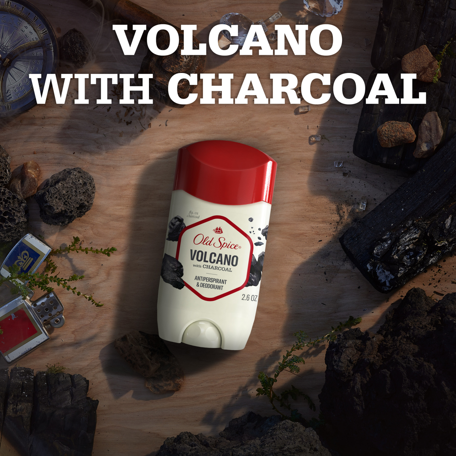 slide 2 of 8, Old Spice Antiperspirant and Deodorant for men, 24/7 Sweat and Odor Protection, Volcano with Charcoal Scent, Invisible Solid Stick, 2.6oz, 2.60 oz