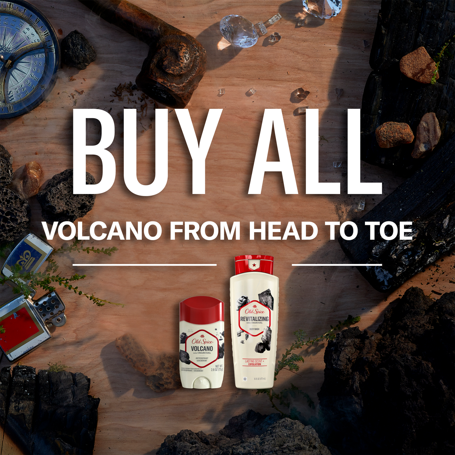 slide 5 of 8, Old Spice Antiperspirant and Deodorant for men, 24/7 Sweat and Odor Protection, Volcano with Charcoal Scent, Invisible Solid Stick, 2.6oz, 2.60 oz