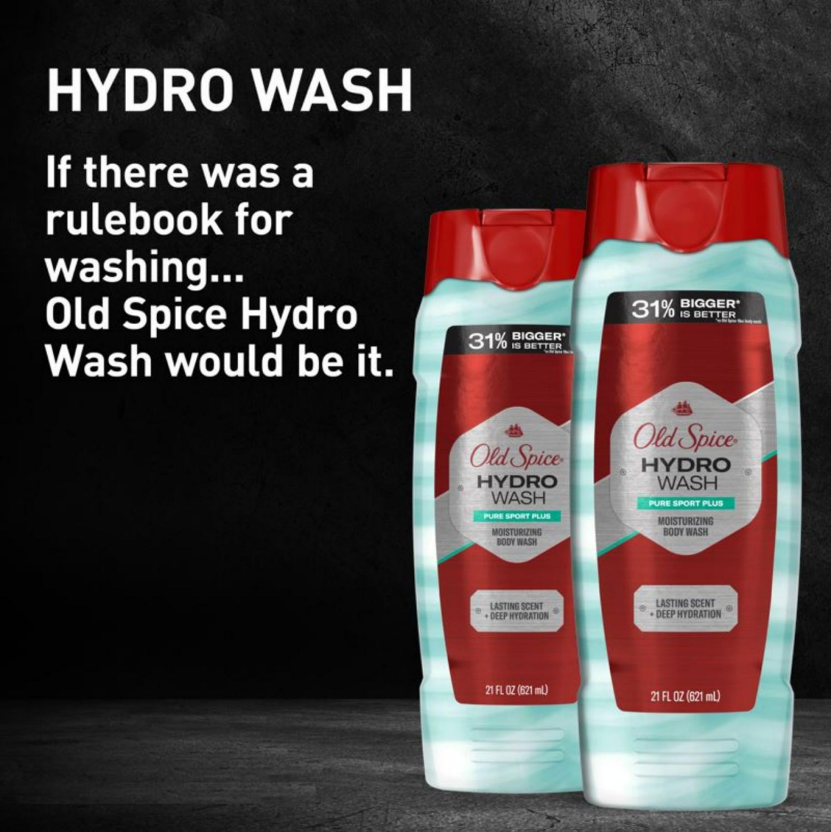slide 21 of 29, Old Spice Men's Body Wash Moisturizing Hydro Wash Pure Sport Plus, 21 oz, 21 fl oz