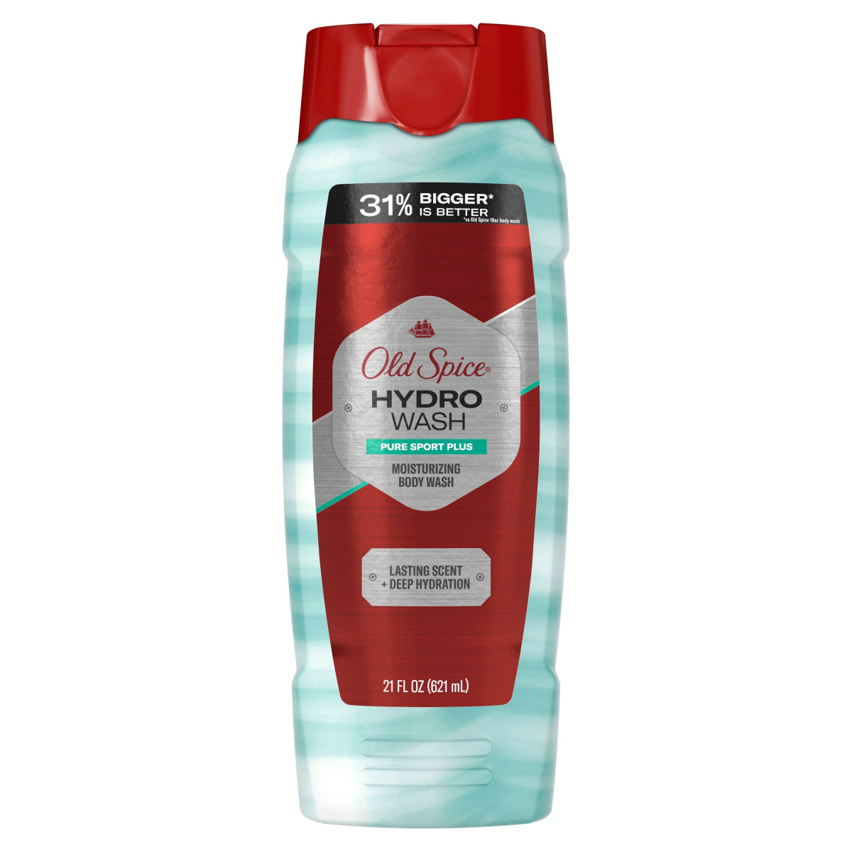 slide 1 of 29, Old Spice Men's Body Wash Moisturizing Hydro Wash Pure Sport Plus, 21 oz, 21 fl oz