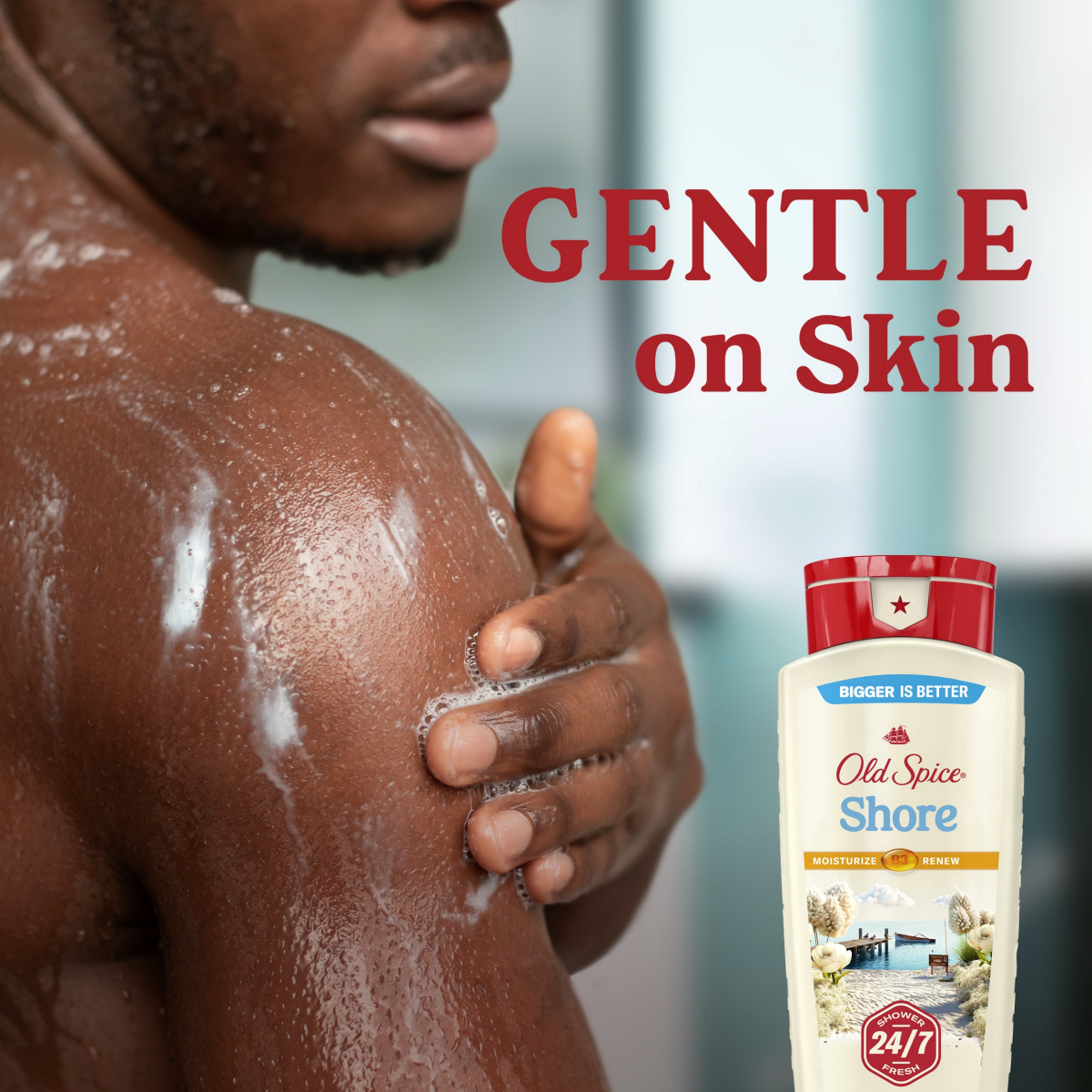 slide 3 of 8, Old Spice Men's Body Wash for Men, Shore Scent, 24/7 Shower Fresh, 18 oz, 18 oz