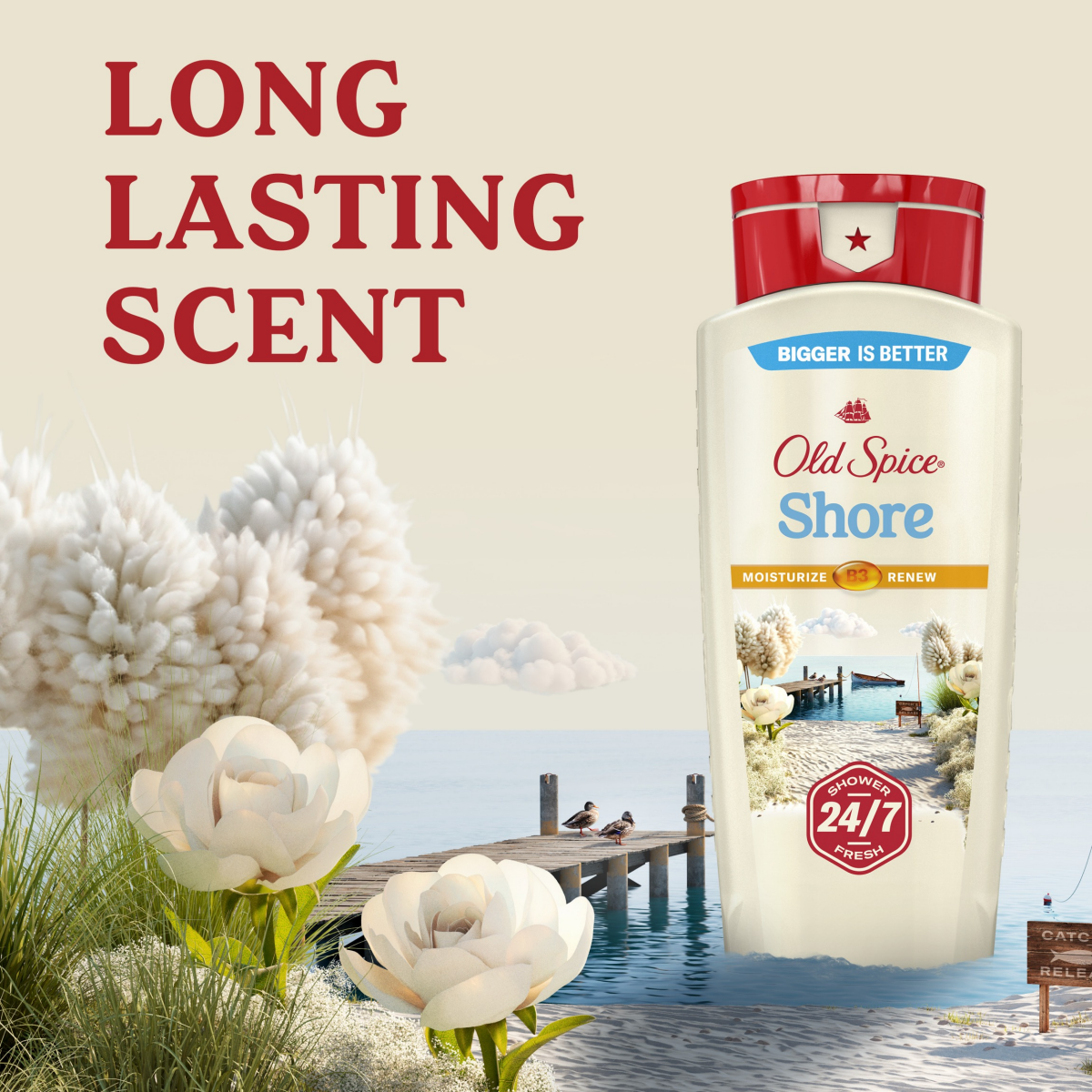 slide 6 of 8, Old Spice Men's Body Wash for Men, Shore Scent, 24/7 Shower Fresh, 18 oz, 18 oz