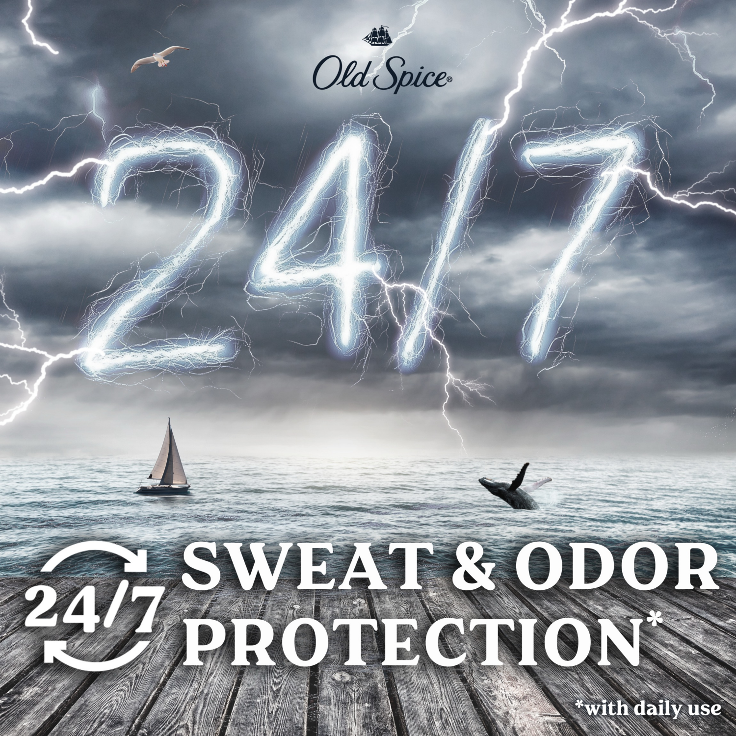 slide 7 of 8, Old Spice Antiperspirant Deodorant for Men in Thunder, 24/7 Lasting Freshness and Sweat Protection, 2.6oz, 2.6 oz