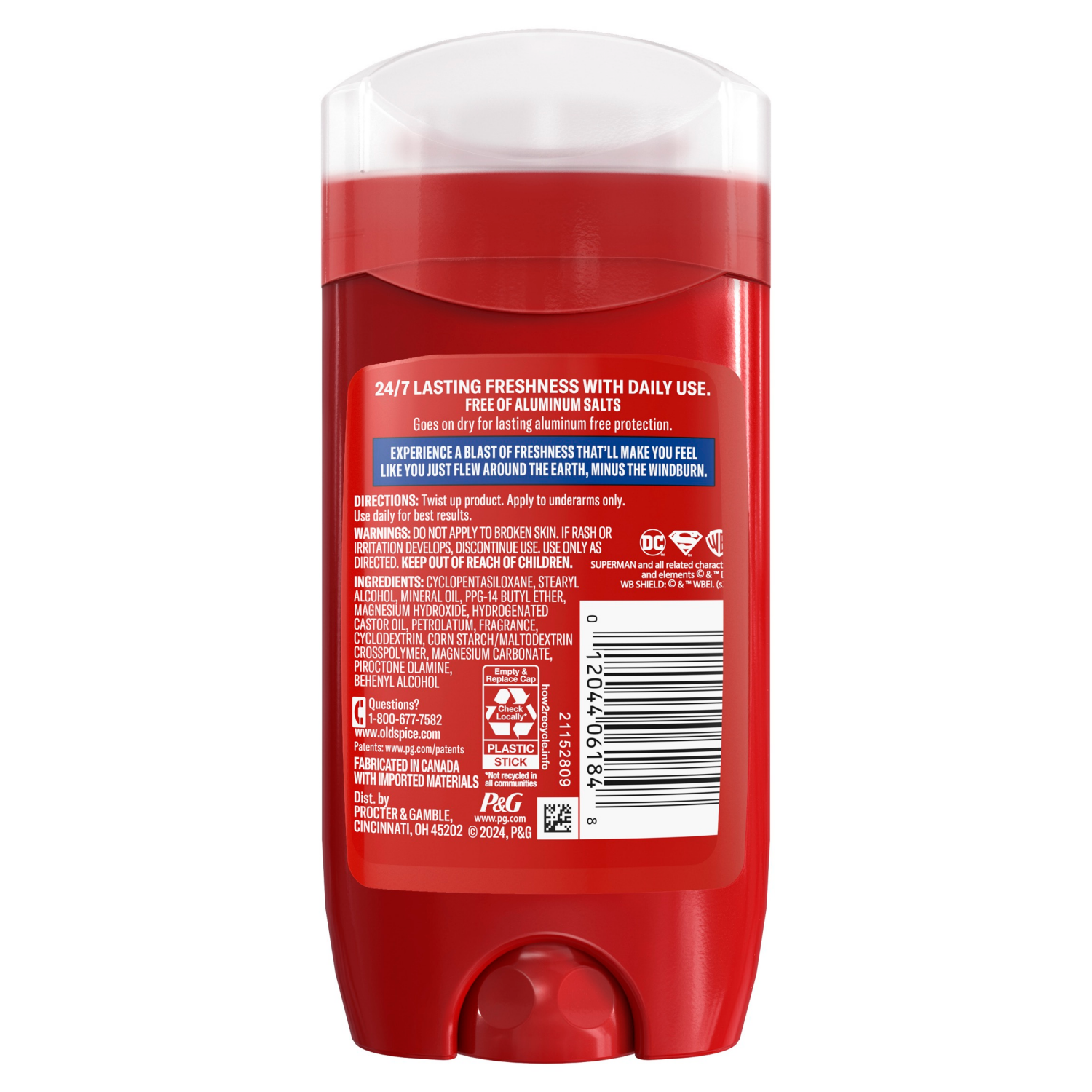 slide 3 of 8, Old Spice Aluminum Free Deodorant for Men, 24/7 Freshness, Long Lasting Odor Protection, Smell Like a Hero, Superman, Bright Citrus and Cosmos Scent, 3oz, 3 oz