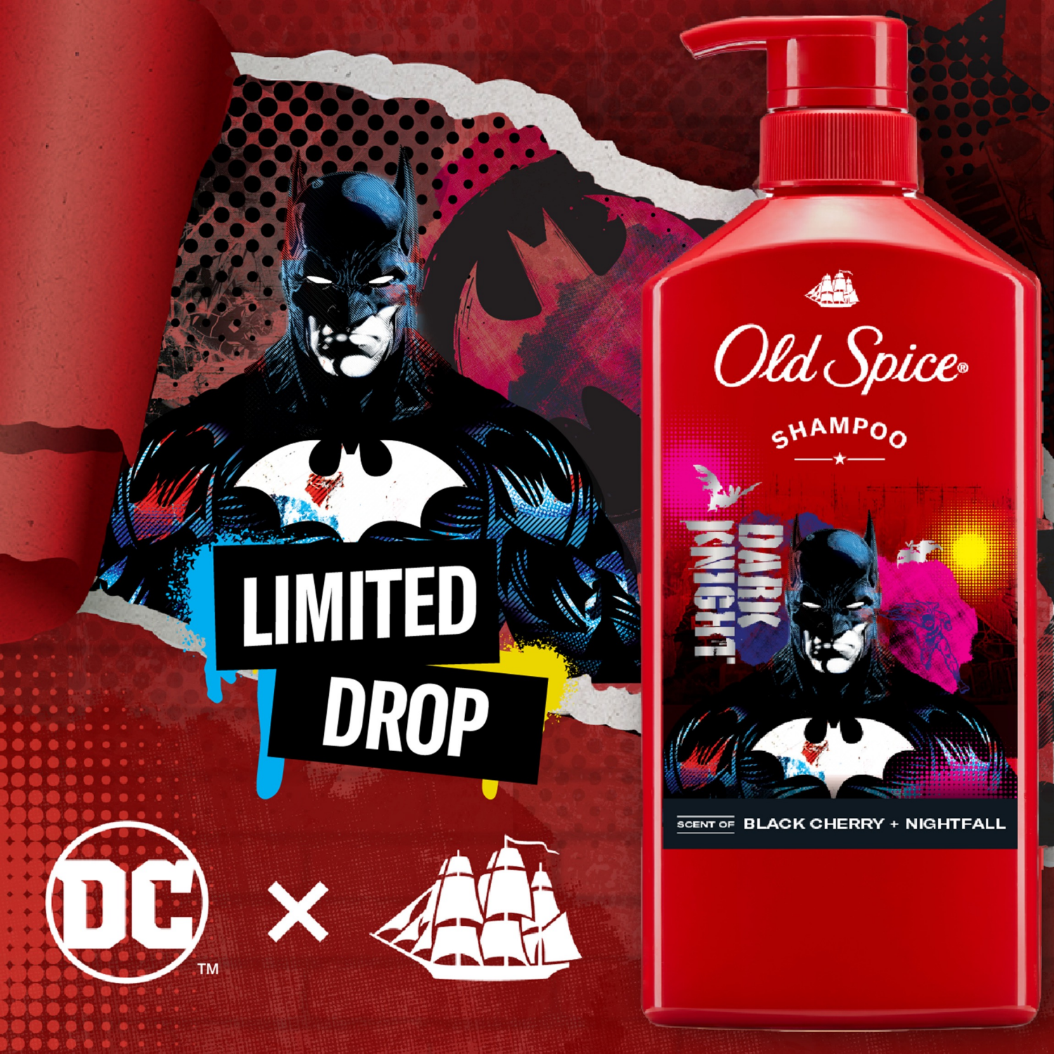 slide 6 of 8, Old Spice Dark Knight Shampoo - Black Cherry + Nightfall, 21.9 oz