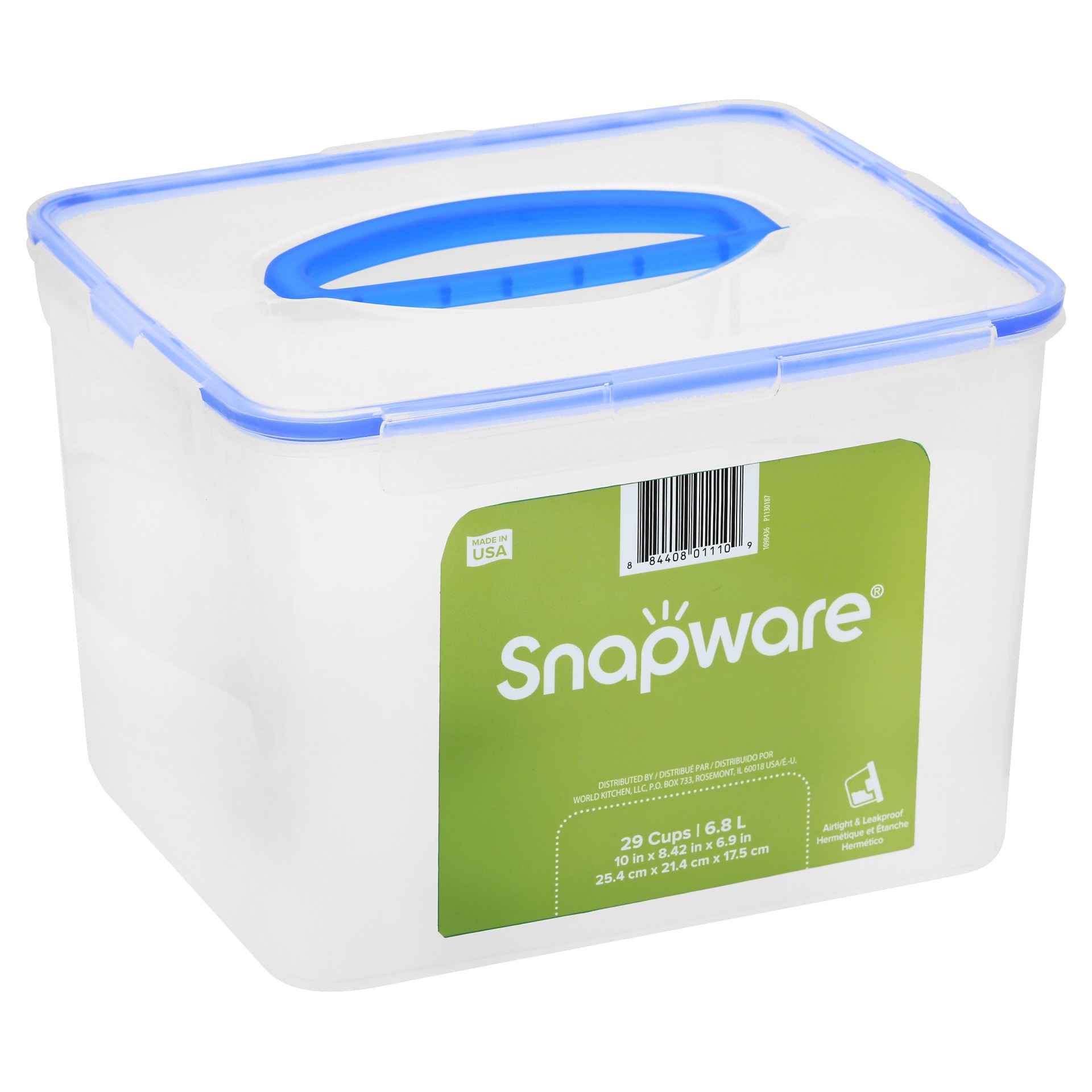 slide 1 of 1, Snapware 29 Cup Rectangle Airtight Plastic Food Storage Container with Large Handle, 1 ct