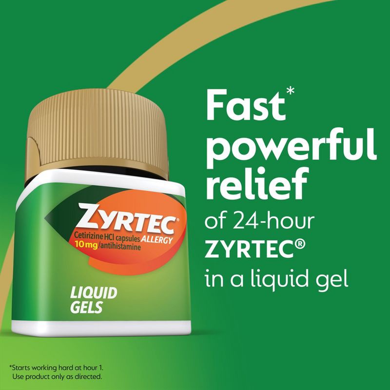slide 4 of 8, Zyrtec 24 Hour Allergy Relief Capsules - Cetirizine HCl - 40ct, 40 ct
