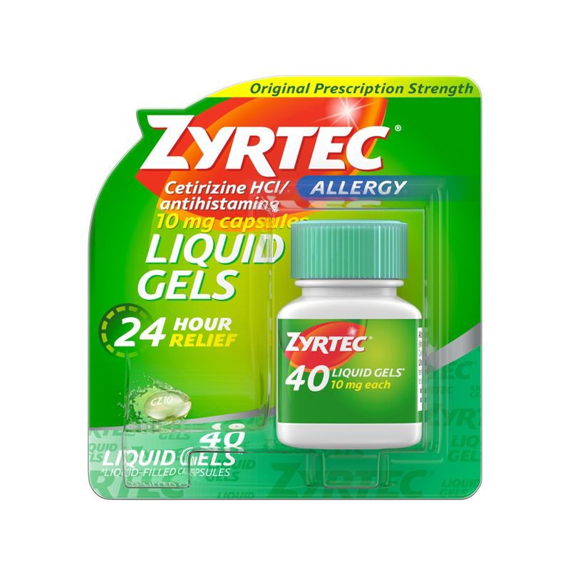 slide 1 of 9, Zyrtec 24 Hour Allergy Relief Capsules - Cetirizine HCl - 40ct, 40 ct