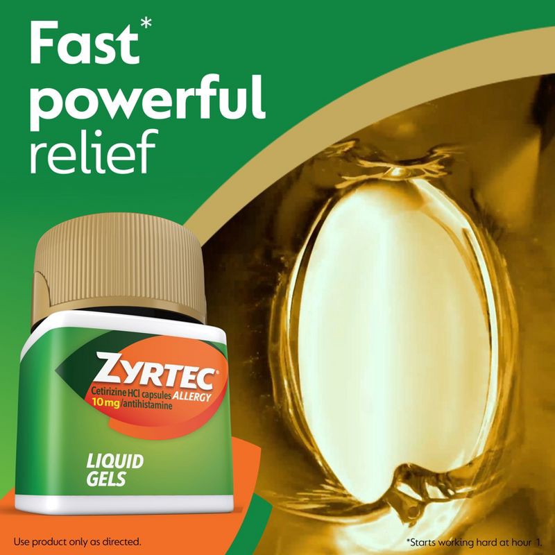 slide 6 of 8, Zyrtec 24 Hour Allergy Relief Capsules - Cetirizine HCl - 40ct, 40 ct