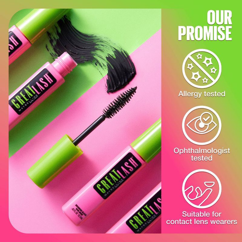 slide 8 of 8, Maybelline Great Lash Waterproof Lengthening Waterproof Washable Mascara - 111 Waterproof Very Black - 0.43 fl oz, 0.43 fl oz