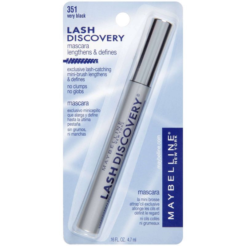 slide 3 of 4, Maybelline Lash Discovery Mini-Brush Defining & Lengthening Mascara - Very Black Washable - 0.16 fl oz, 0.16 fl oz