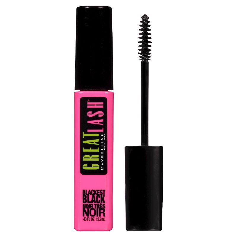 slide 1 of 8, Maybelline Great Lash Lengthening Washable Mascara - 100 Blackest Black - 0.43 fl oz, 0.43 fl oz