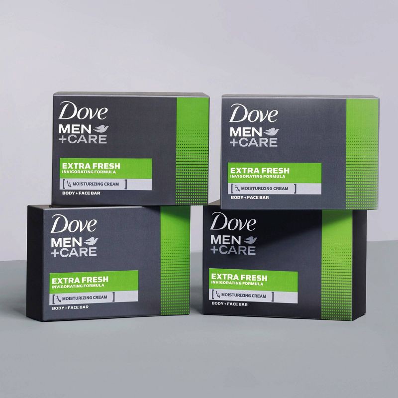 slide 9 of 12, Dove Men+Care Extra Fresh Body and Face Bar Soap - 4pk - 3.75oz each, 4 ct; 3.75 oz