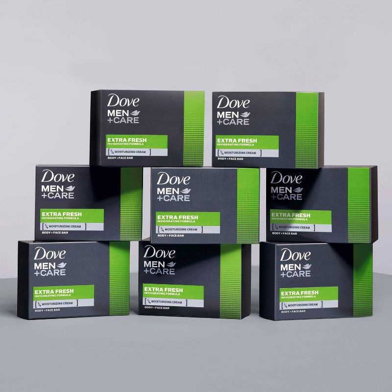 slide 8 of 9, Dove Men+Care Extra Fresh Body and Face Bar Soap - 8pk - 3.75oz each, 8 ct, 3.75 oz