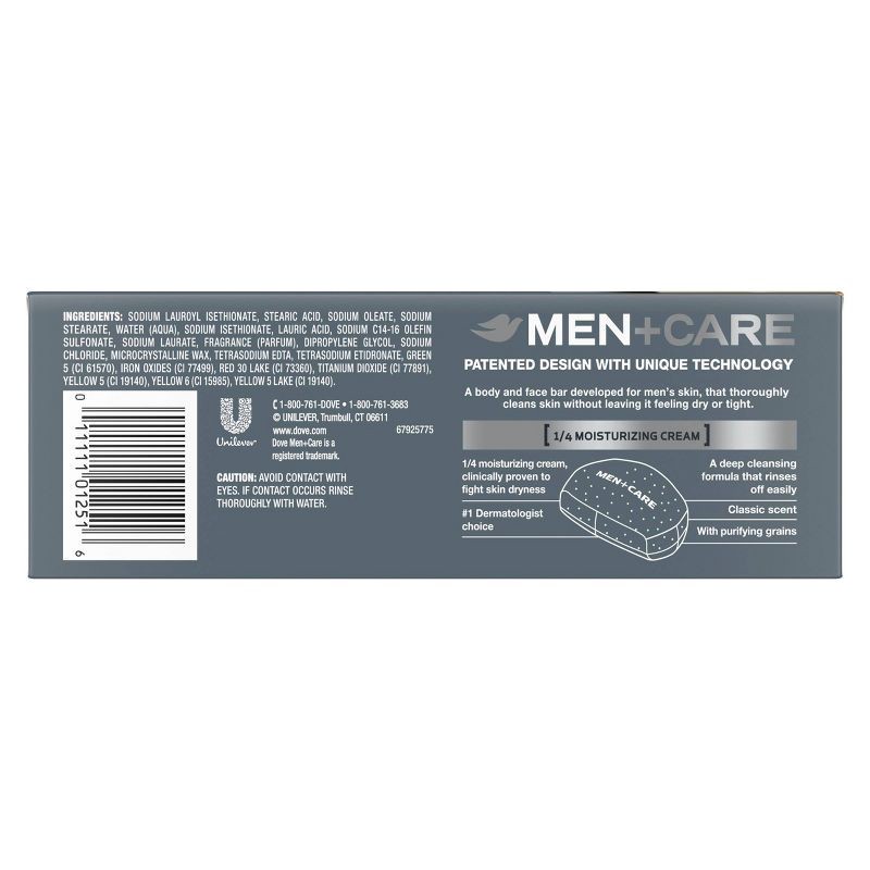 slide 3 of 8, Dove Men+Care 3-in-1 Deep Clean Hand & Body + Face + Exfoliation Bar Soap - 3.75oz/8pk, 8 ct; 3.75 oz