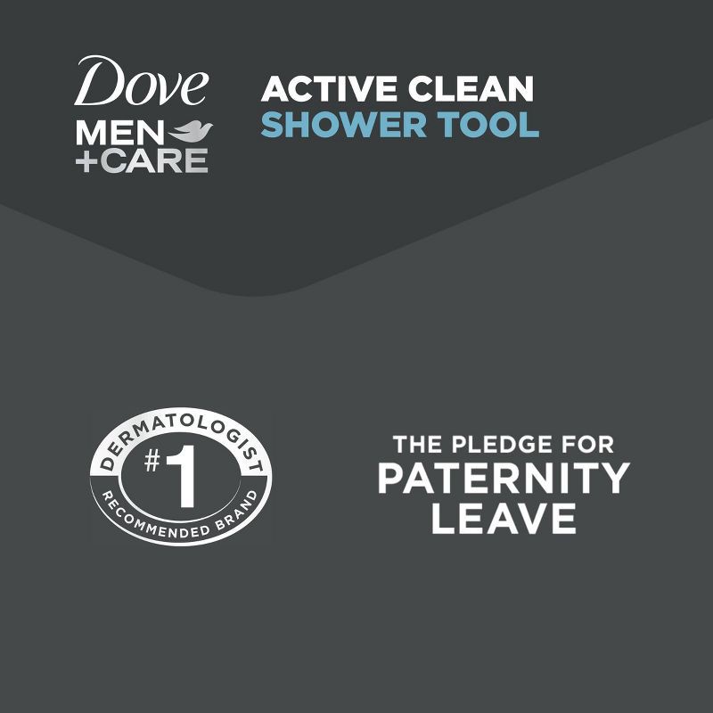 slide 9 of 9, Dove Men+Care Active Clean Dual-Sided Body Wash Shower Tool, 1 ct