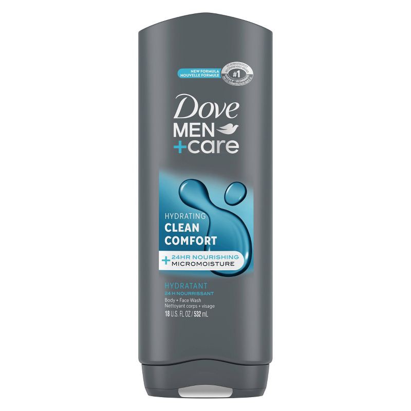 slide 2 of 11, Dove Men+Care Clean Comfort Micro Moisture Mild Formula Body Wash - 18 fl oz, 18 fl oz