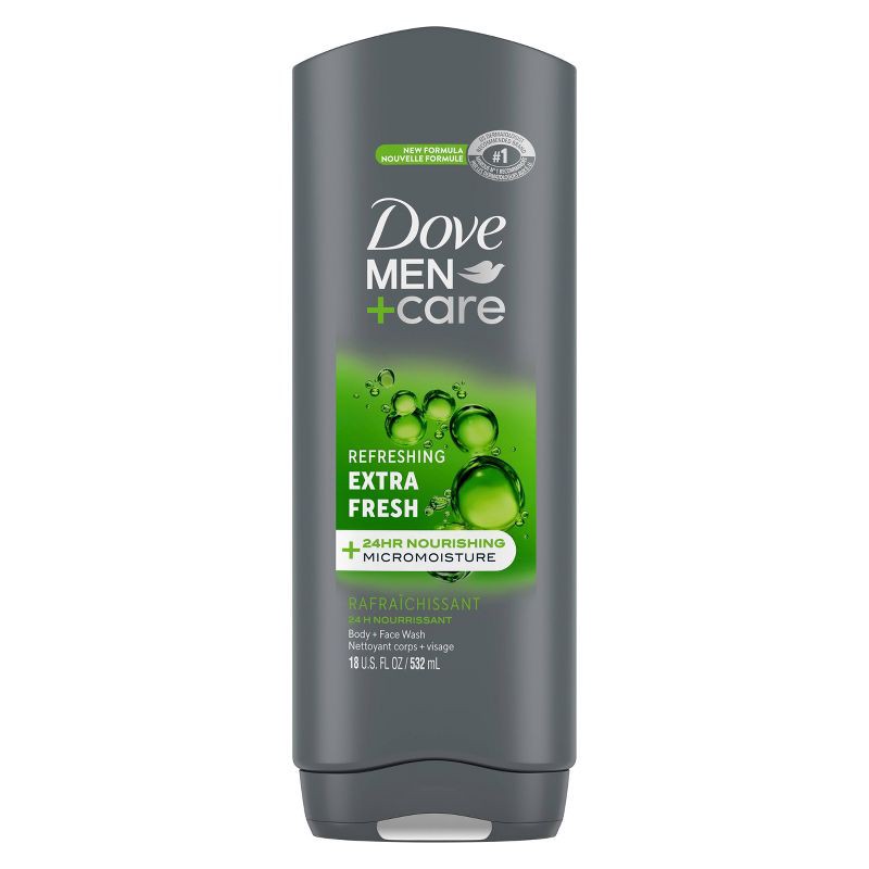 slide 2 of 7, Dove Men+Care Extra Fresh Micro Moisture Cooling Body Wash - 18 fl oz, 18 fl oz