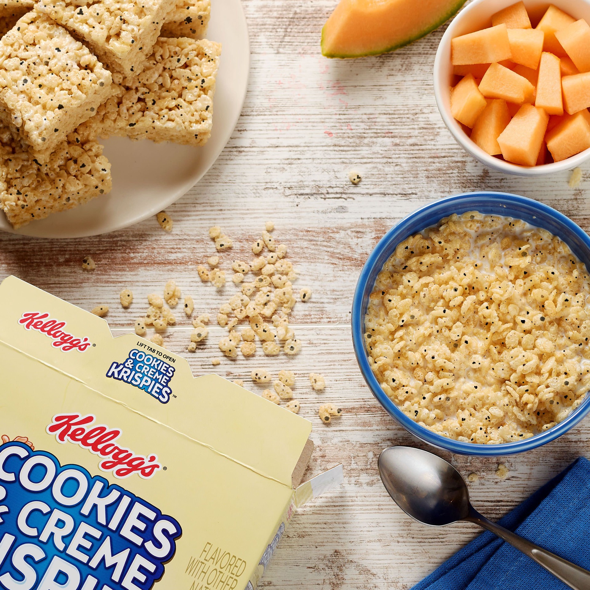 slide 3 of 5, Cookies and Creme Krispies Breakfast Cereal, Original, 12 oz, 12 oz