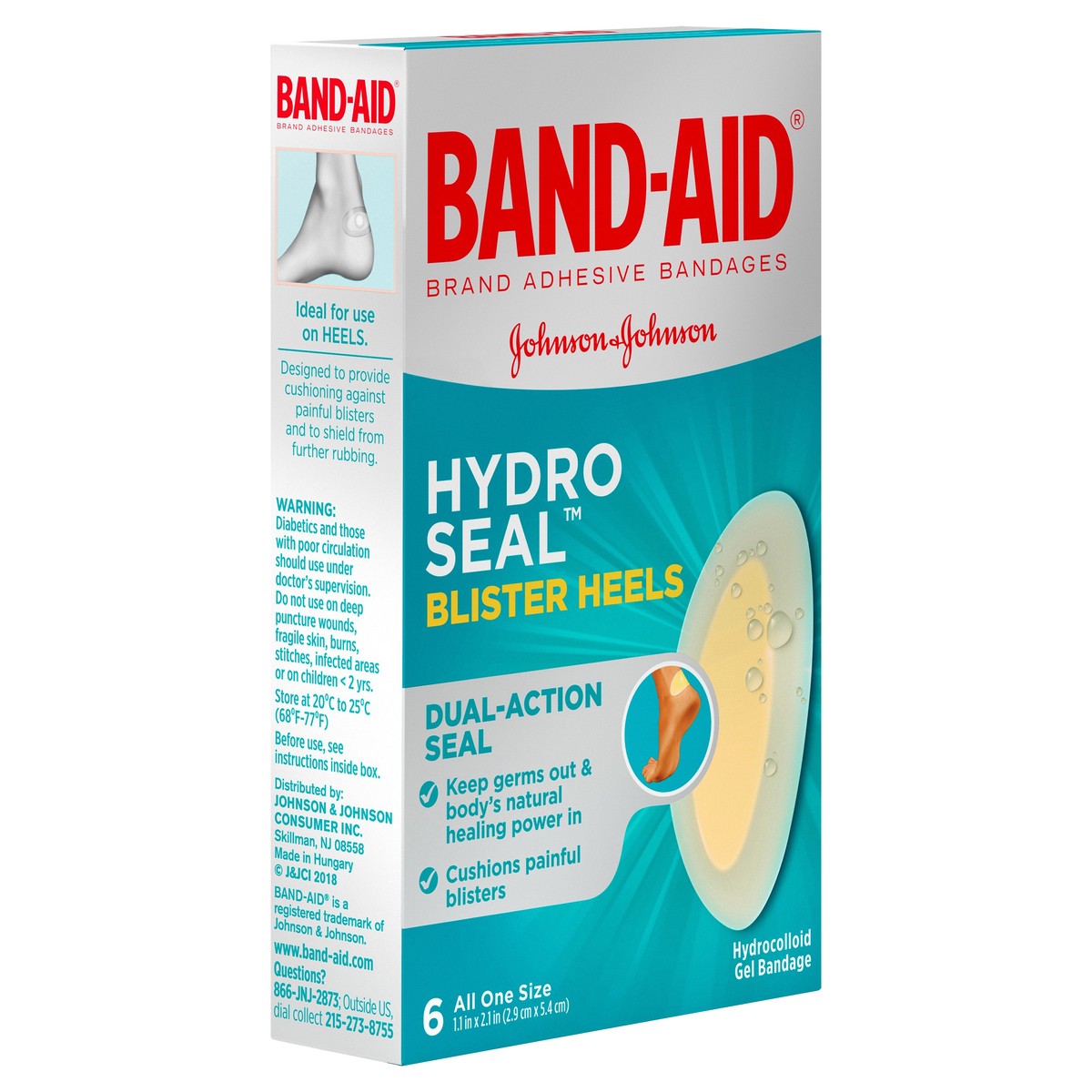 slide 2 of 5, BAND-AID Sterile Hydro Seal Waterproof Adhesive Hydrocolloid Gel Bandages for Heel Blisters, Cushioning, Waterproof & Shower Proof Blister Pad for Blister Relief, Long Lasting, 6 ct