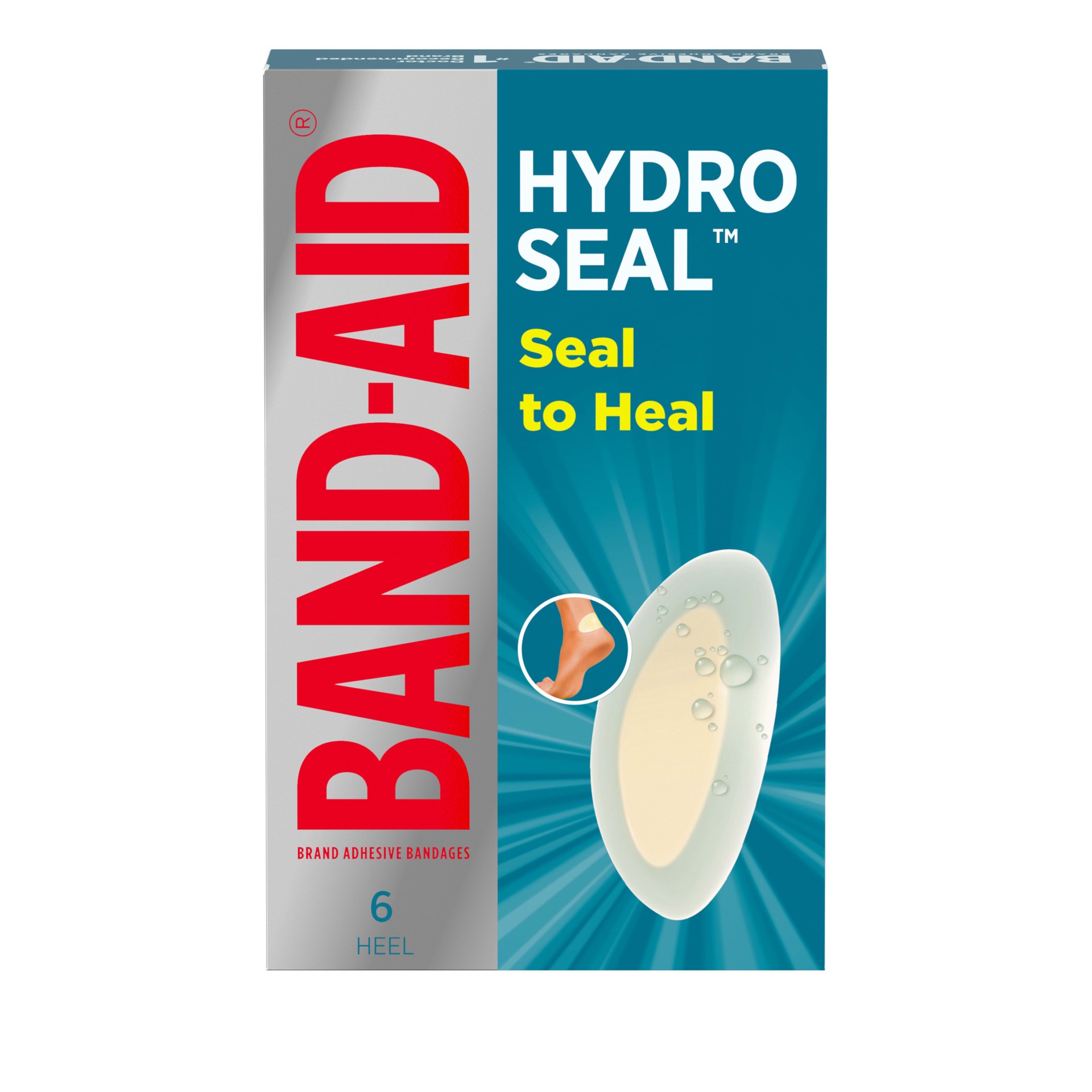 slide 1 of 5, BAND-AID Sterile Hydro Seal Waterproof Adhesive Hydrocolloid Gel Bandages for Heel Blisters, Cushioning, Waterproof & Shower Proof Blister Pad for Blister Relief, Long Lasting, 6 ct, 6 ct