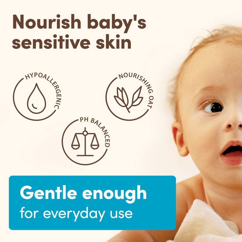 slide 6 of 7, Aveeno Baby Daily Moisture Gentle Body Bath Wash & Shampoo - Lightly Scented - 18 fl oz, 18 fl oz