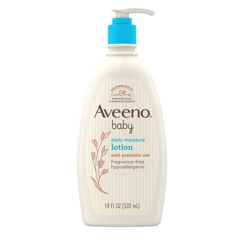 slide 2 of 5, Aveeno Baby Daily Moisture Body Lotion for Delicate Skin with Natural Colloidal Oatmeal & Dimethicone - 18 fl oz, 18 fl oz