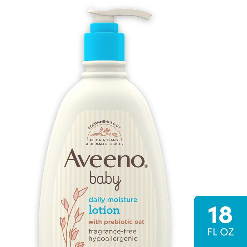 slide 1 of 7, Aveeno Baby Daily Moisture Body Lotion for Delicate Skin with Natural Colloidal Oatmeal & Dimethicone - 18 fl oz, 18 fl oz