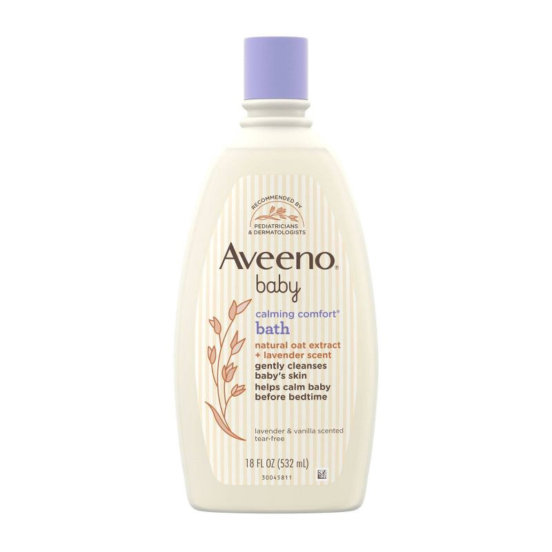 slide 2 of 6, Aveeno Baby Nighttime Calming Comfort Bath, Body & Hair Wash - Lavender and Vanilla Scent - 18 fl oz, 18 fl oz