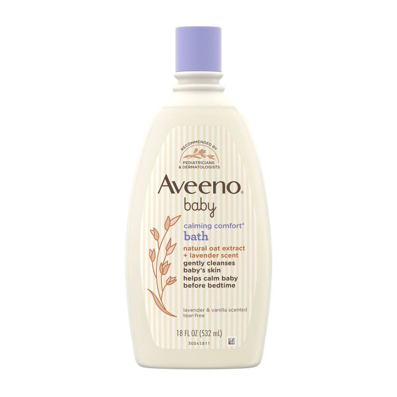 slide 2 of 12, Aveeno Baby Nighttime Calming Comfort Bath, Body & Hair Wash - Lavender and Vanilla Scent - 18 fl oz, 18 fl oz