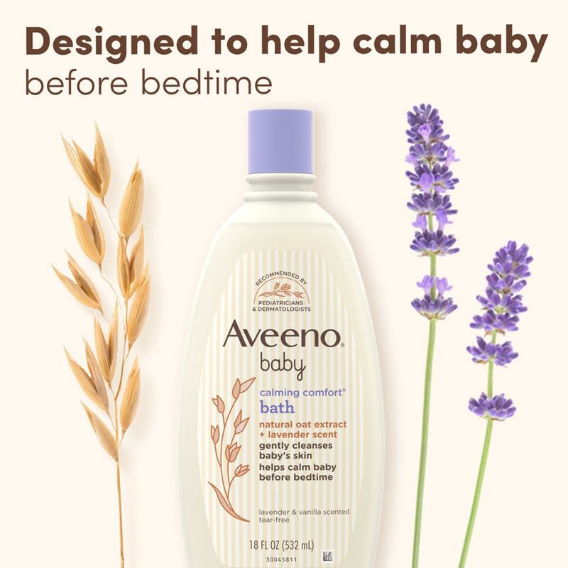 slide 7 of 12, Aveeno Baby Nighttime Calming Comfort Bath, Body & Hair Wash - Lavender and Vanilla Scent - 18 fl oz, 18 fl oz