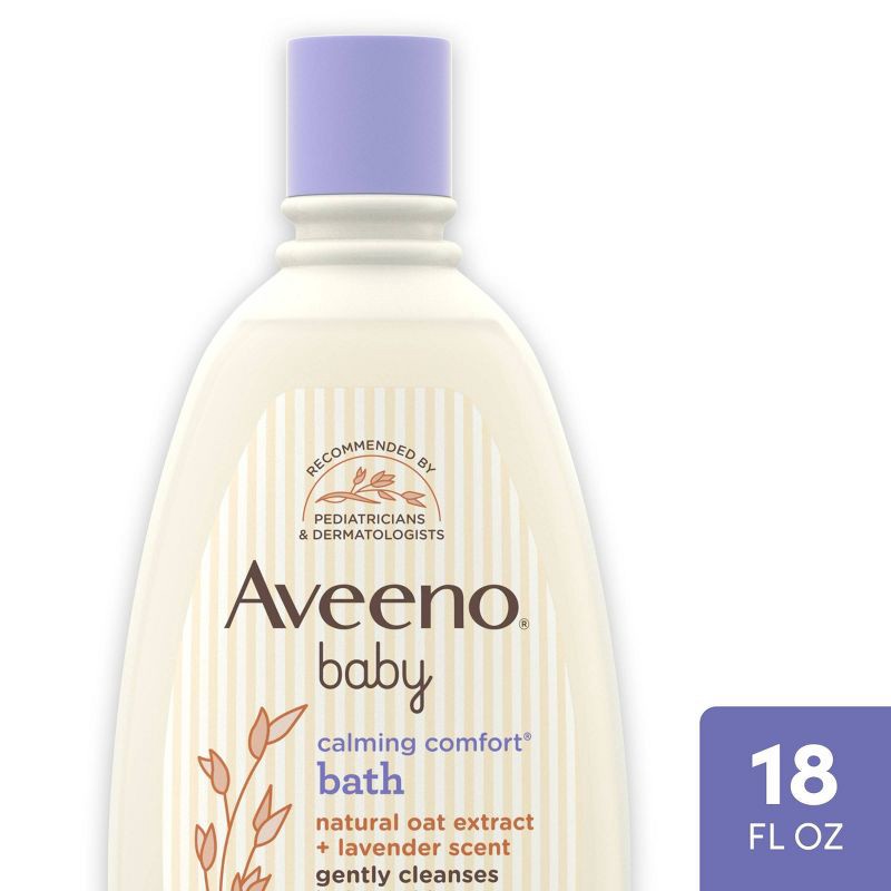 slide 1 of 6, Aveeno Baby Nighttime Calming Comfort Bath, Body & Hair Wash - Lavender and Vanilla Scent - 18 fl oz, 18 fl oz