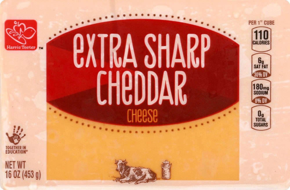 slide 1 of 2, Harris Teeter™ Extra Sharp Cheddar Cheese Chunk, 16 oz