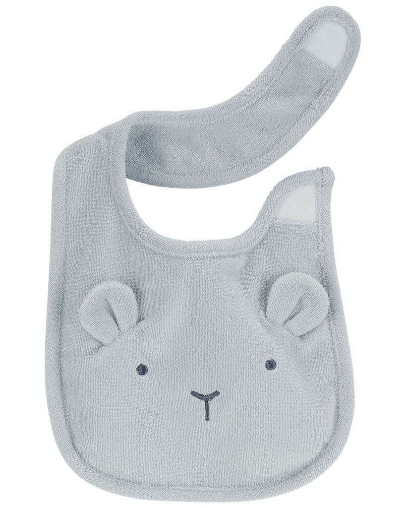 slide 2 of 2, Carter's Baby 2-Piece Booties and Bib Set - Blue Grey NB-3M, 2 pc