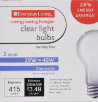 slide 1 of 1, Everyday Living 29-Watt Halogen Clear Light Bulbs, 2 ct