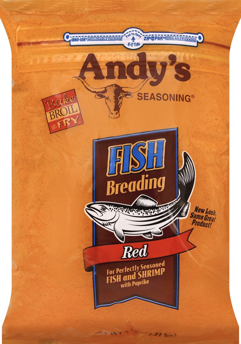 slide 1 of 5, Andy's Seasoning Fish Breading, Red-Andy's, 5 lb