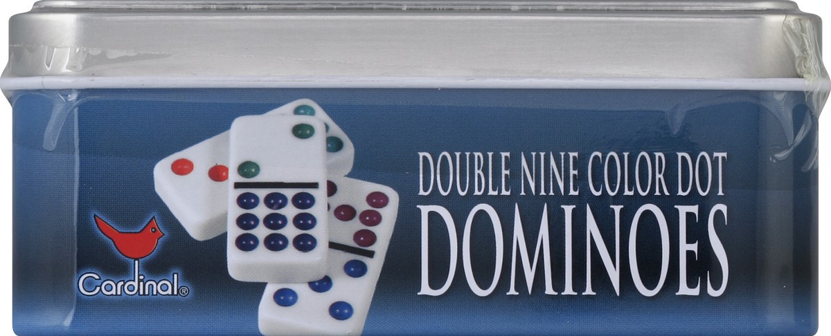 slide 2 of 5, Spin Master Double Nine Color Dot Dominoes Game in a Tin, 1 cnt