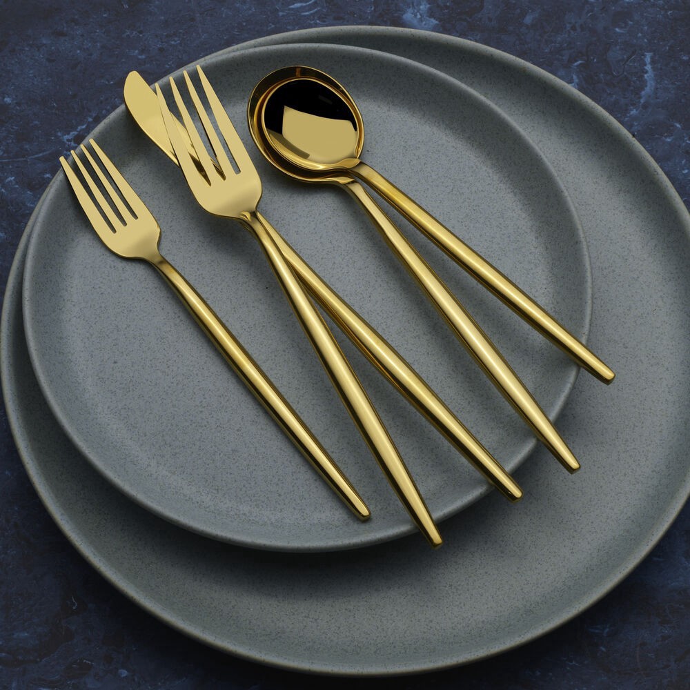 slide 2 of 5, Towle Living Forged Shea Flatware Set - Gold, 20 ct