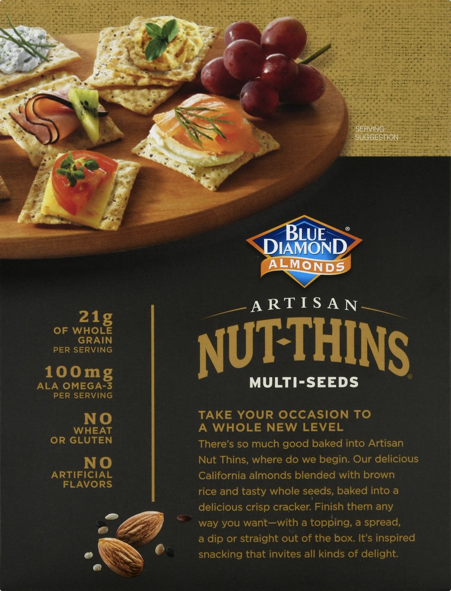 slide 2 of 13, Blue Diamond Multi-seed Artisan Nut-thins, 4.25 oz