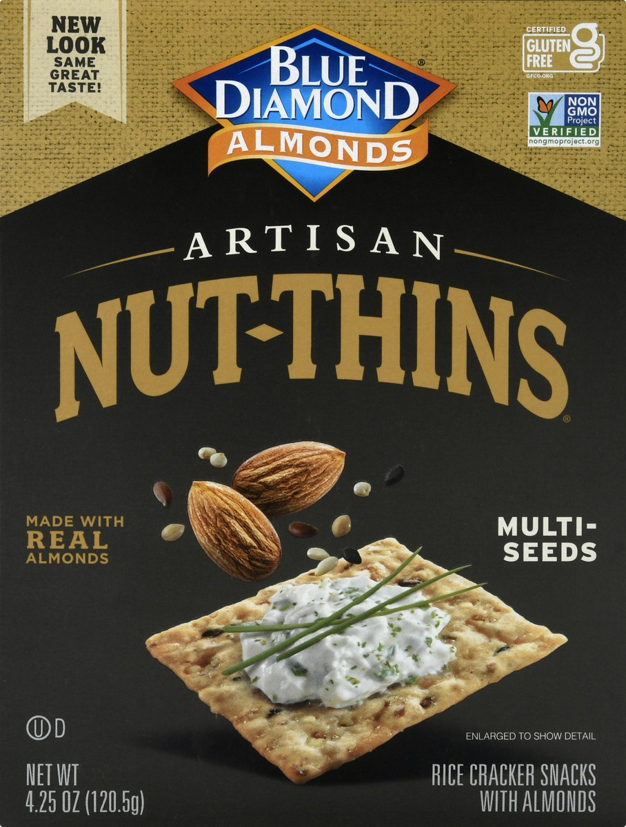 slide 3 of 13, Blue Diamond Multi-seed Artisan Nut-thins, 4.25 oz