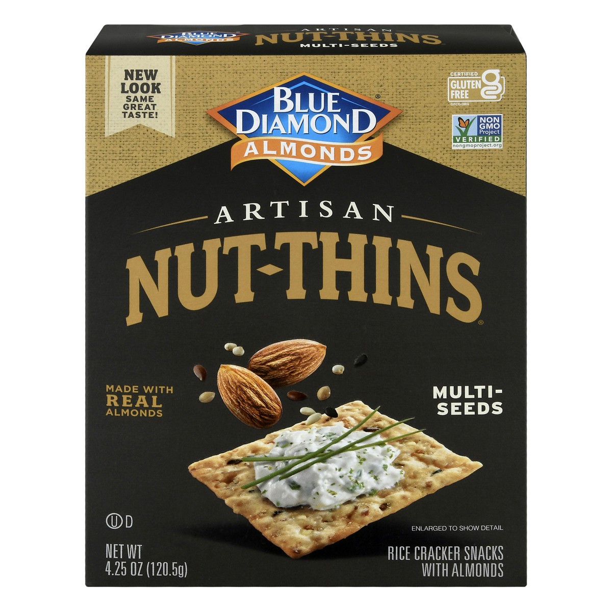 slide 1 of 13, Blue Diamond Multi-seed Artisan Nut-thins, 4.25 oz