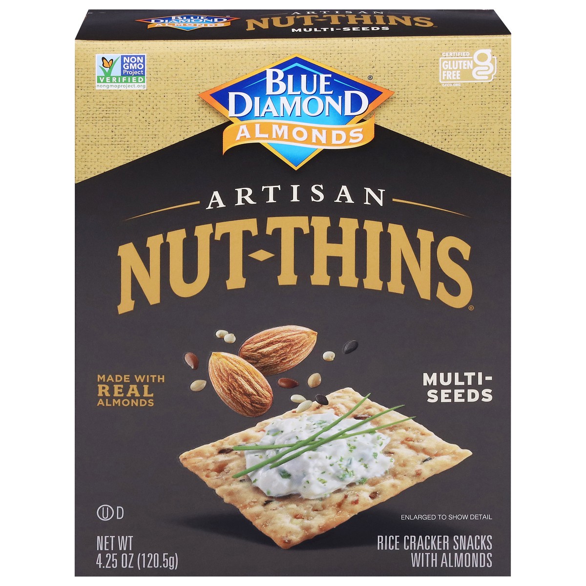 slide 1 of 13, Blue Diamond Nut-Thins Artisan Multi-Seeds Rice Cracker Snacks 4.25 oz, 4.25 oz