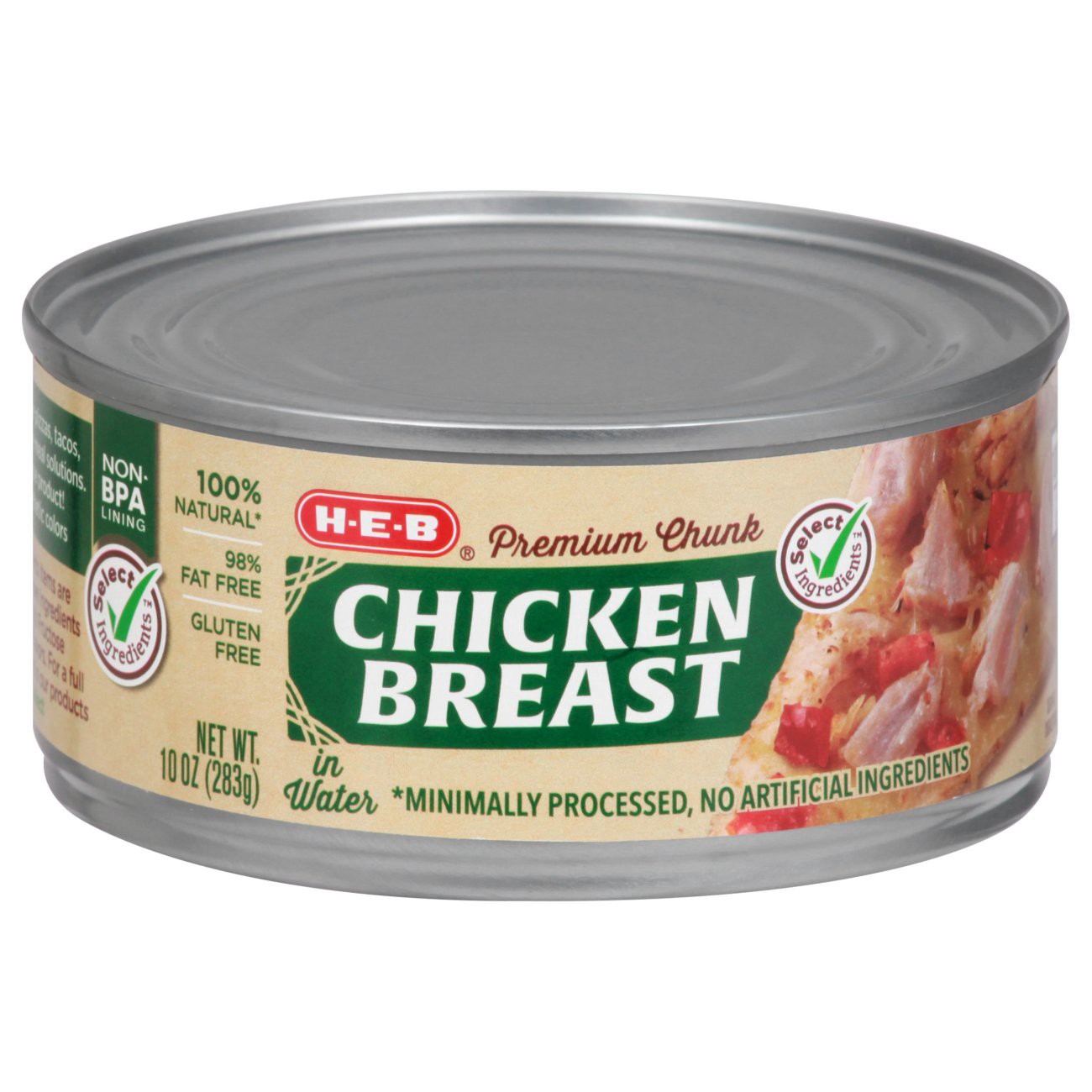slide 1 of 1, H-E-B Premium Chunk Chicken Breast In Water, 10 oz