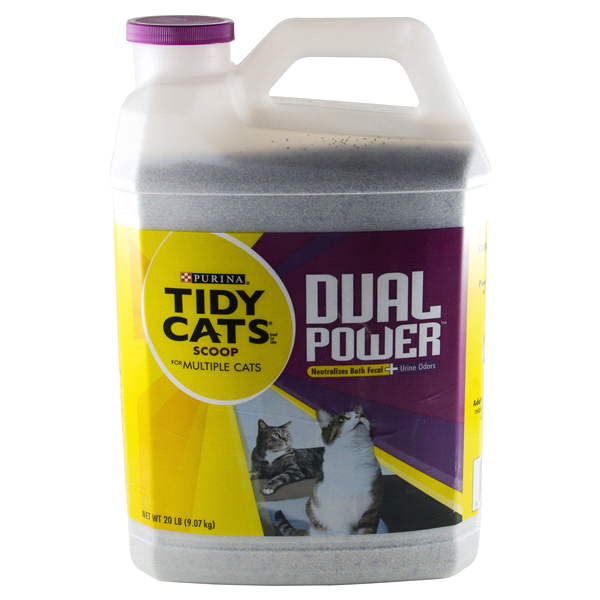 slide 1 of 1, Tidy Cats Dual Power Clumping Litter For Multiple Cats, 20 lb