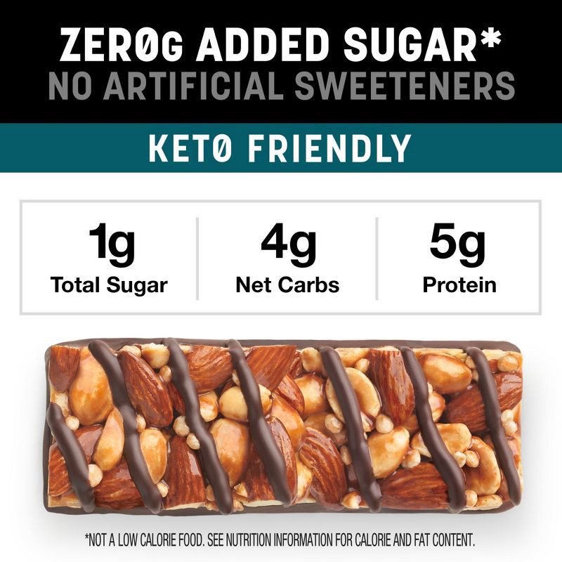 slide 5 of 6, KIND ZERO Dark Chocolate Nuts & Sea Salt Nut Bars, 5 ct